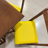 05 conjunto mesa dobravel mdf 120x70 imbuia c 4 cadeiras estofadas fpf