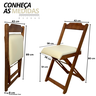 14 conjunto mesa dobravel mdf 120x70 imbuia c 4 cadeiras estofadas fpf