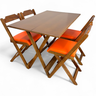 24 conjunto mesa dobravel mdf 120x70 imbuia c 4 cadeiras estofadas fpf