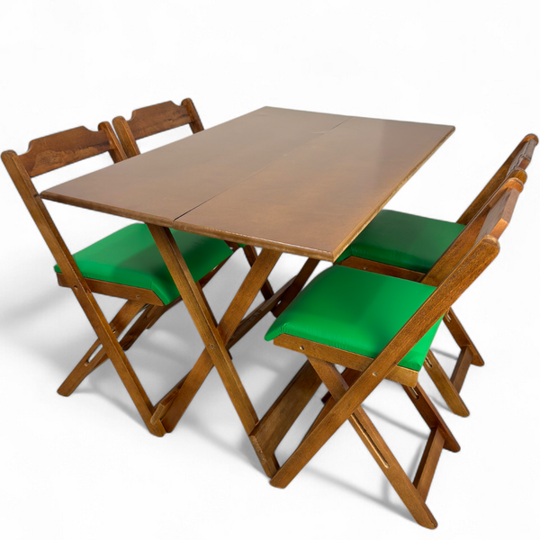 36 conjunto mesa dobravel mdf 120x70 imbuia c 4 cadeiras estofadas fpf