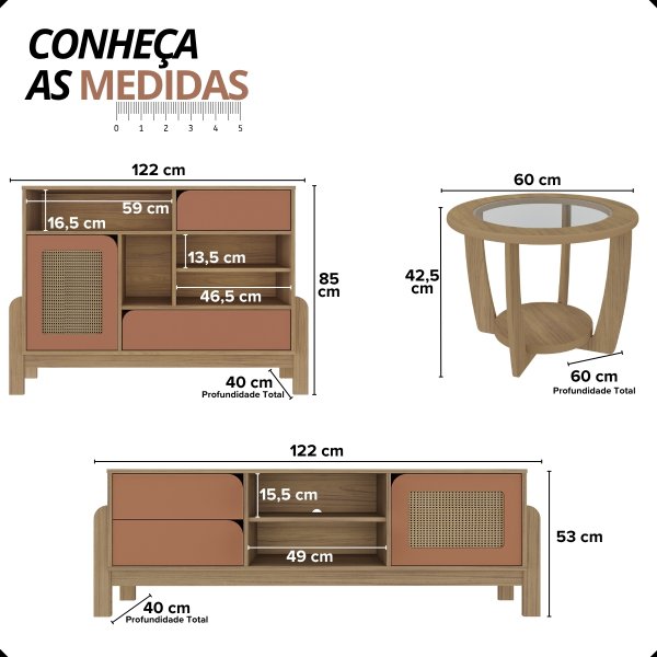 02 sala de estar nature com mesa de centro e aparador