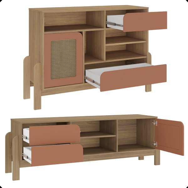 06 sala de estar nature com mesa de centro e aparador