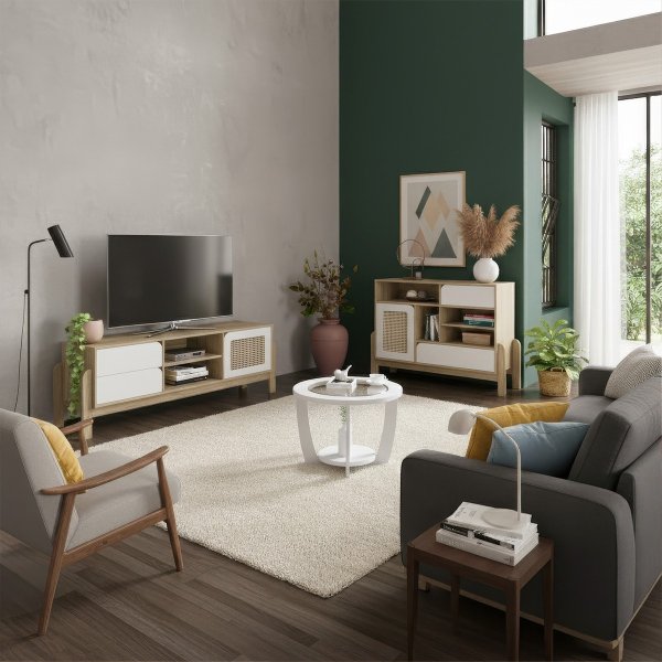 08 sala de estar nature com mesa de centro e aparador