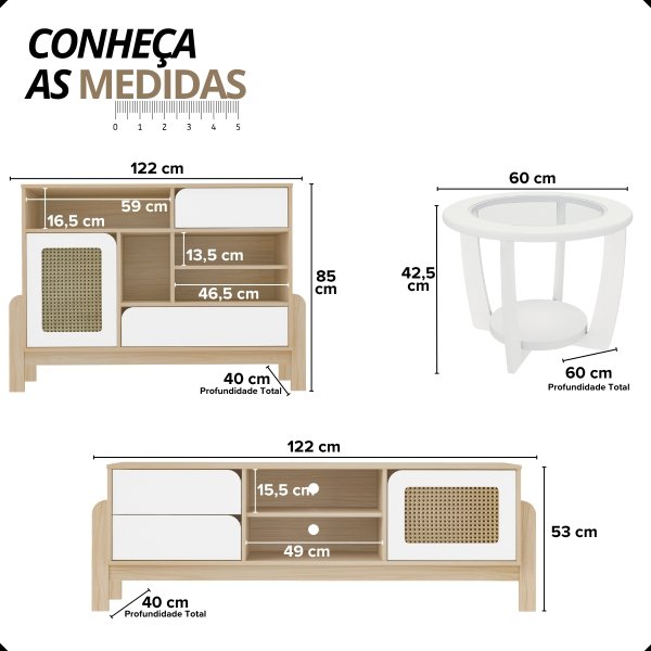 09 sala de estar nature com mesa de centro e aparador