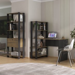 15 sala de estudos e home office match pinho preto