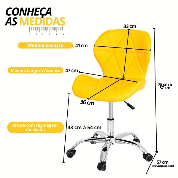 160 cadeira escritorio slim vegas base giratoria estofada