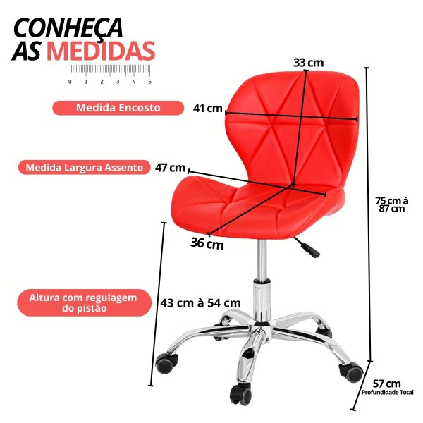 169 cadeira escritorio slim vegas base giratoria estofada