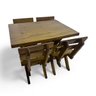 01 conjunto mesa madeira rustica para churrasco mesa de 1 metro 4 bancos