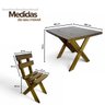 02 conjunto mesa madeira rustica para churrasco mesa de 1 metro 4 bancos