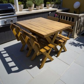 05 conjunto mesa madeira rustica para churrasco mesa de 1 metro 4 bancos