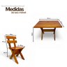 09 conjunto mesa madeira rustica para churrasco mesa de 1 metro 4 bancos