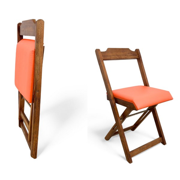 54 cadeira dobravel retratil imbuia de madeira com estofado fpf