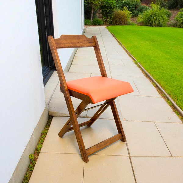 56 cadeira dobravel retratil imbuia de madeira com estofado fpf
