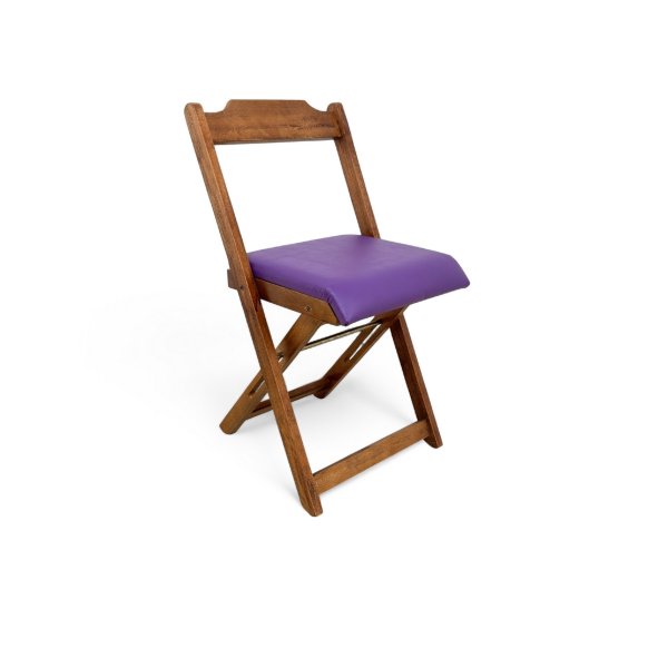 57 cadeira dobravel retratil imbuia de madeira com estofado fpf