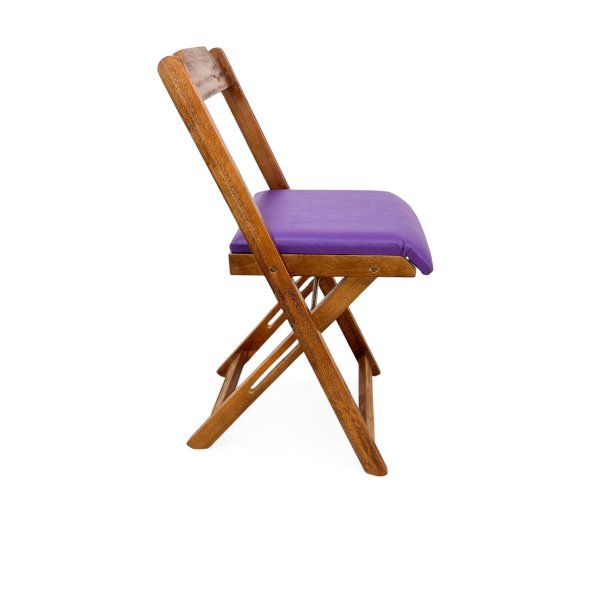 60 cadeira dobravel retratil imbuia de madeira com estofado fpf