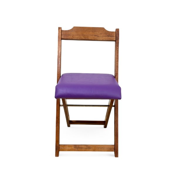 62 cadeira dobravel retratil imbuia de madeira com estofado fpf