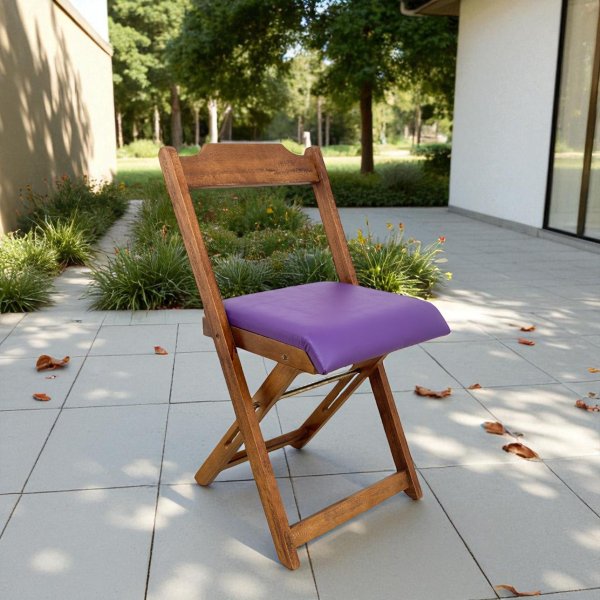 63 cadeira dobravel retratil imbuia de madeira com estofado fpf