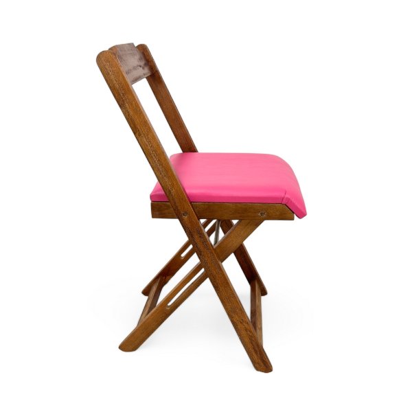 67 cadeira dobravel retratil imbuia de madeira com estofado fpf