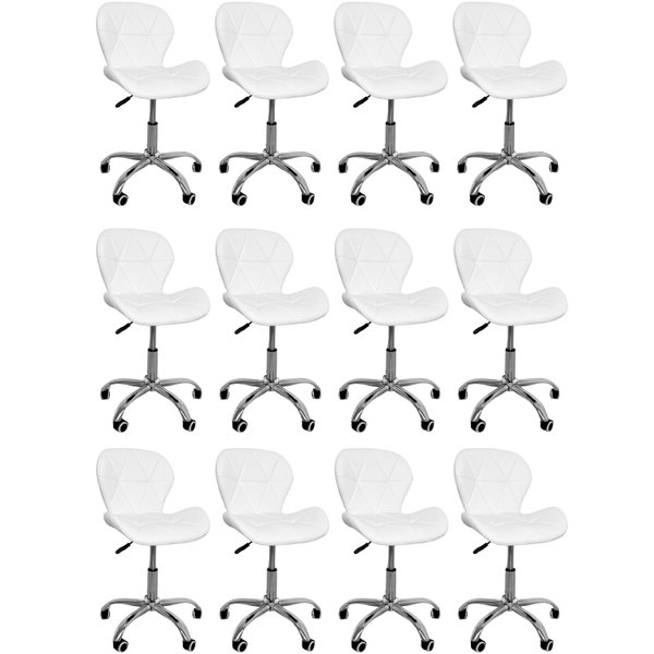 05 kit 12 cadeiras escritorio slim vegas base giratoria estofada