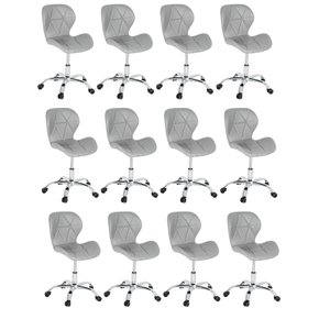 09 kit 12 cadeiras escritorio slim vegas base giratoria estofada
