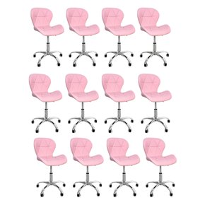 10 kit 12 cadeiras escritorio slim vegas base giratoria estofada