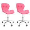 02 kit 2 cadeiras escritorio slim vegas base giratoria estofada