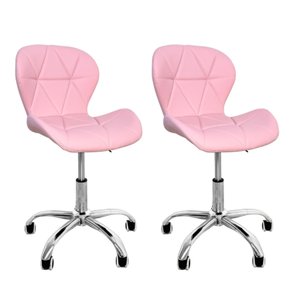 03 kit 2 cadeiras escritorio slim vegas base giratoria estofada