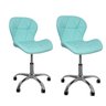05 kit 2 cadeiras escritorio slim vegas base giratoria estofada
