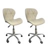 06 kit 2 cadeiras escritorio slim vegas base giratoria estofada