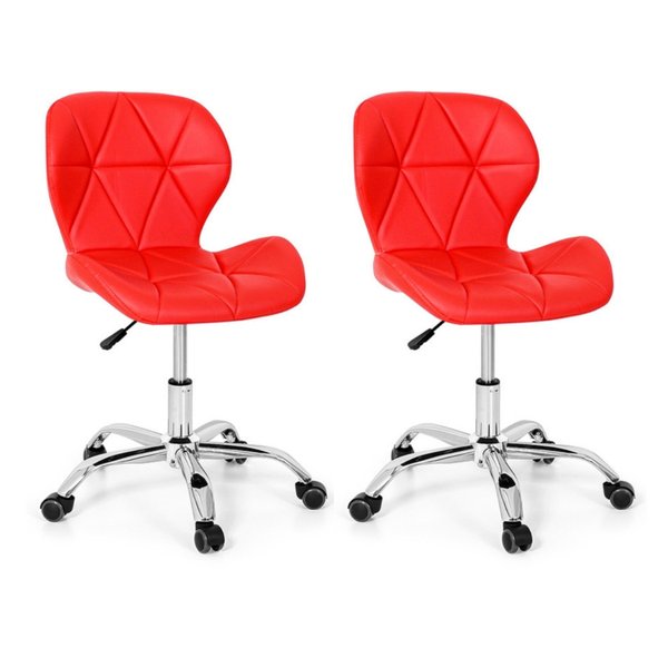 07 kit 2 cadeiras escritorio slim vegas base giratoria estofada