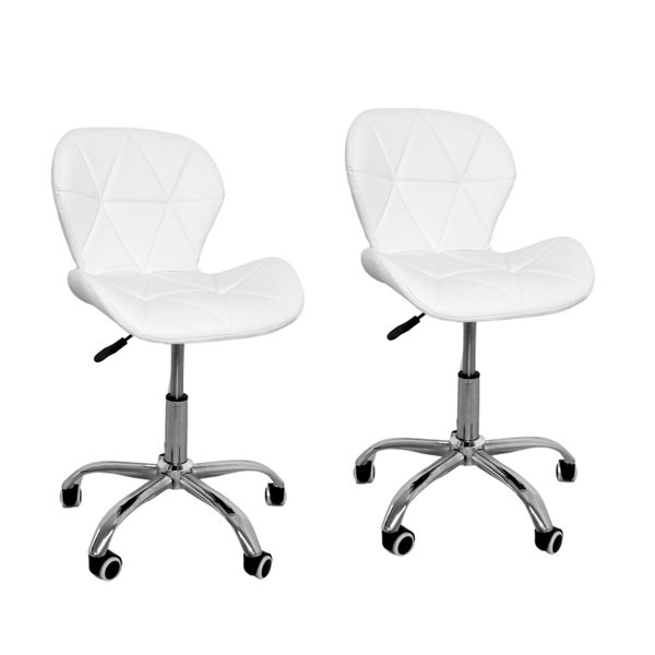 08 kit 2 cadeiras escritorio slim vegas base giratoria estofada
