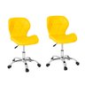09 kit 2 cadeiras escritorio slim vegas base giratoria estofada