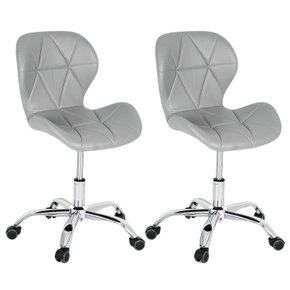 10 kit 2 cadeiras escritorio slim vegas base giratoria estofada