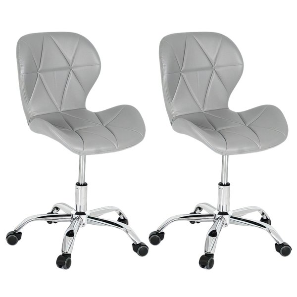 10 kit 2 cadeiras escritorio slim vegas base giratoria estofada