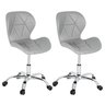 10 kit 2 cadeiras escritorio slim vegas base giratoria estofada