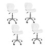 05 kit 4 cadeiras escritorio slim vegas base giratoria estofada