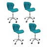 07 kit 4 cadeiras escritorio slim vegas base giratoria estofada