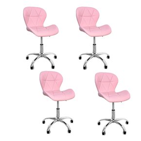 10 kit 4 cadeiras escritorio slim vegas base giratoria estofada