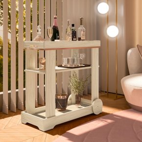 15 carrinho bar aparador com rodas rose