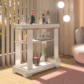 22 carrinho bar aparador com rodas rose