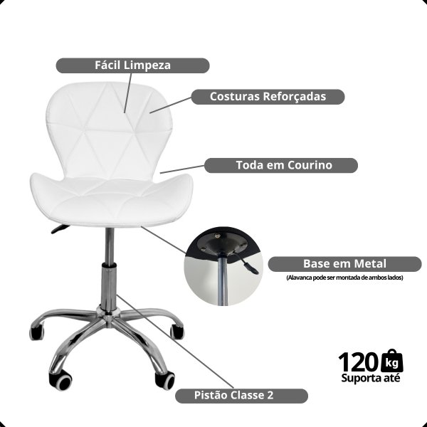 05 kit home office nomad 360 escrivaninha rotativa com cadeira vegas giratoria