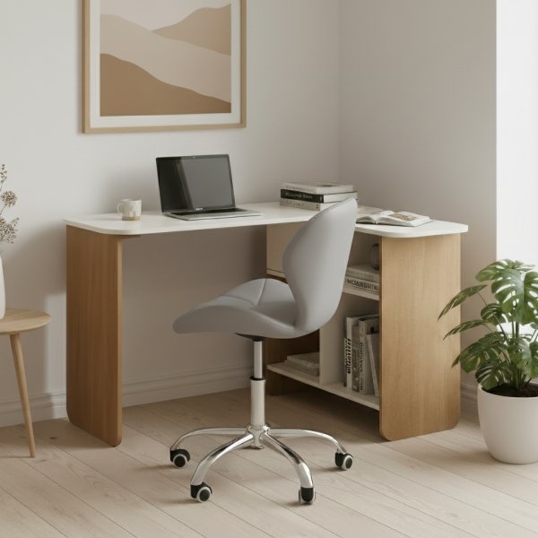 08 kit home office nomad 360 escrivaninha rotativa com cadeira vegas giratoria