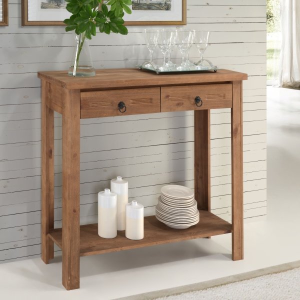 01 aparador mesa de apoio 2 gavetas rustico