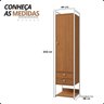 02 armario roupeiro slim 48cm cabideiro 2 gavetas 1 porta