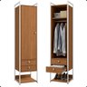 04 armario roupeiro slim 48cm cabideiro 2 gavetas 1 porta