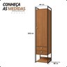 09 armario roupeiro slim 48cm cabideiro 2 gavetas 1 porta
