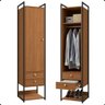 11 armario roupeiro slim 48cm cabideiro 2 gavetas 1 porta