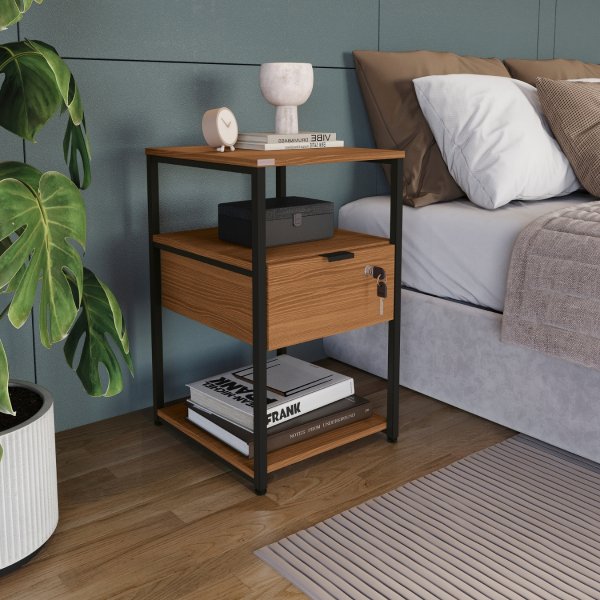 08 modulo auxiliar prateleiras e gaveta com chave mdp e aco