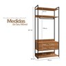 02 armario alto closet aberto 2 gavetas 4 prateleiras e cabideiro mdf e aco