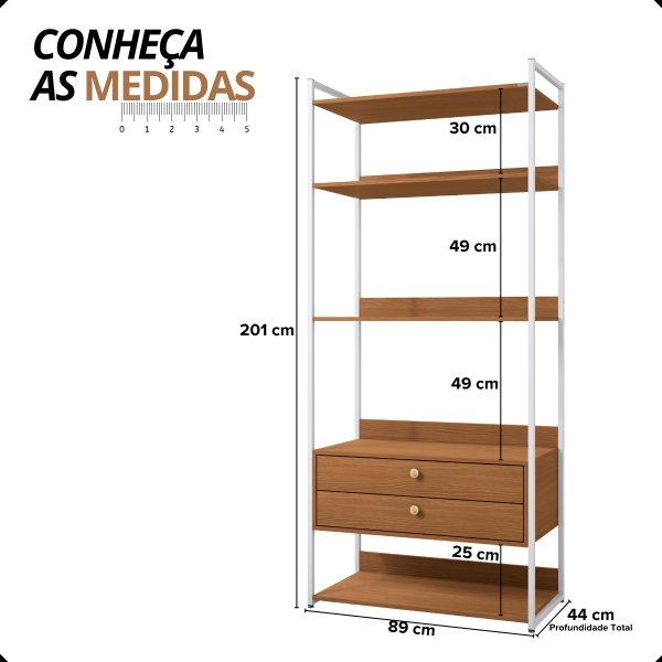 16 armario multiuso estante organizadora 2 prateleiras 3 gavetas